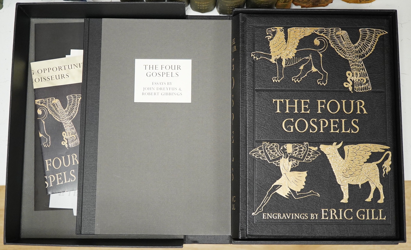[Folio Society] The Four Gospels of the Lord Jesus Christ. According to the Authorized Version of King James I. With decorations by Eric Gill ... facsimile (of the Golden Cockerel Press) edition. num. text illus. and dec